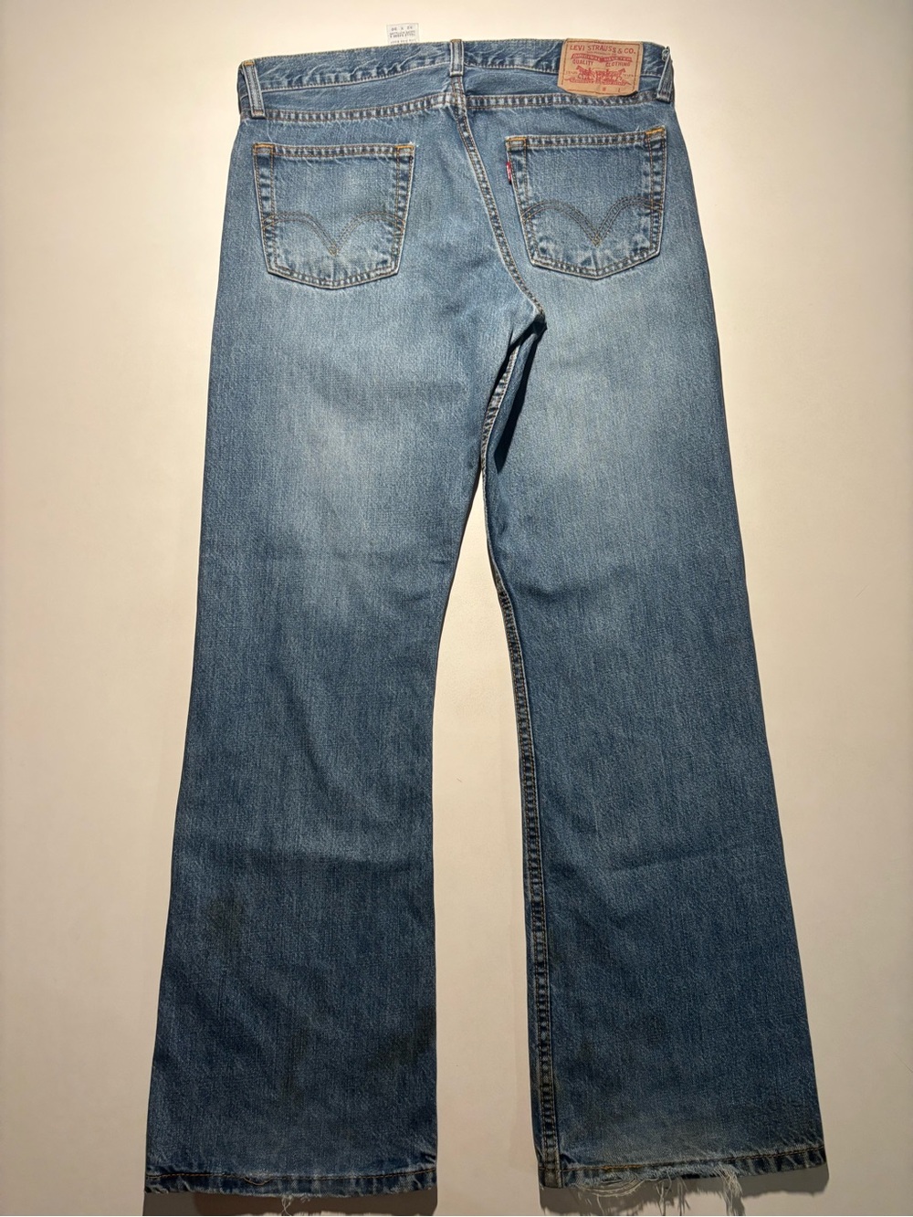 2008 Levi's low boot cut men’s Blue Flared blue faded Y2K Jeans